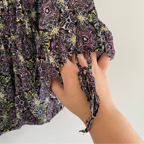 Free People Cropped Mandala Blouse Size Small - Picture 4 of 9